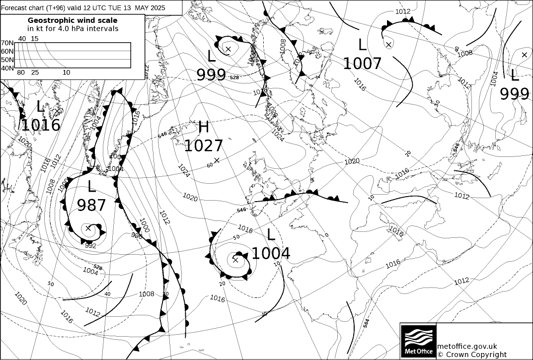 the weather situation in four days