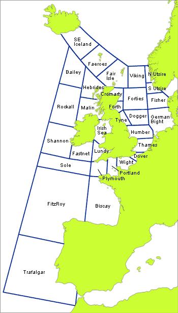 Strofinaccio Da Cucina In Cotone 100% Con Mappa 'Shipping Forecast' - Canovaccio 75x45 Cm - Regalo Originale Per Appassionati Di Mare E Meteo